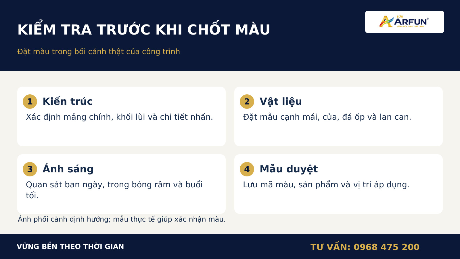 Bốn yếu tố cần kiểm tra trước khi chọn màu sơn ngoại thất.